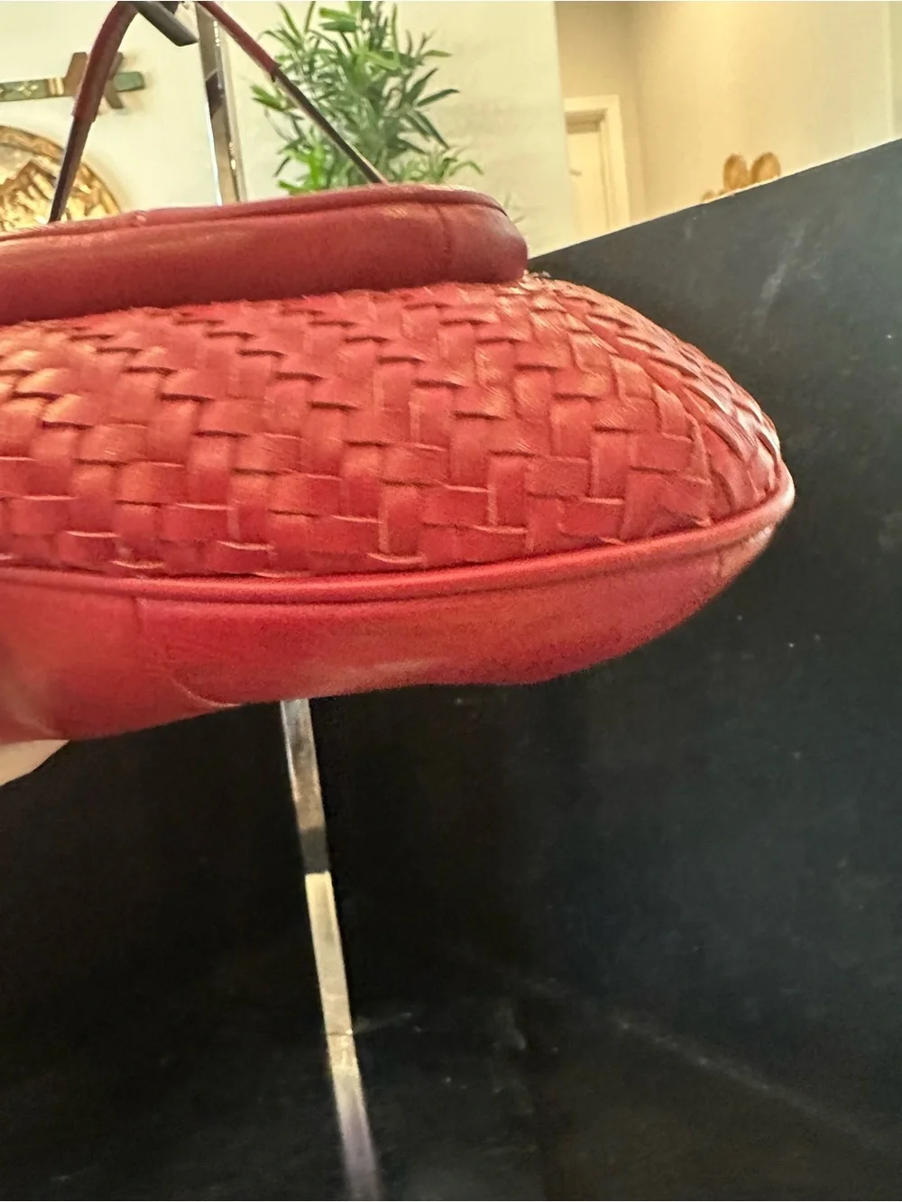 Coach #310 Kristen Woven Leather Shoulder Bag